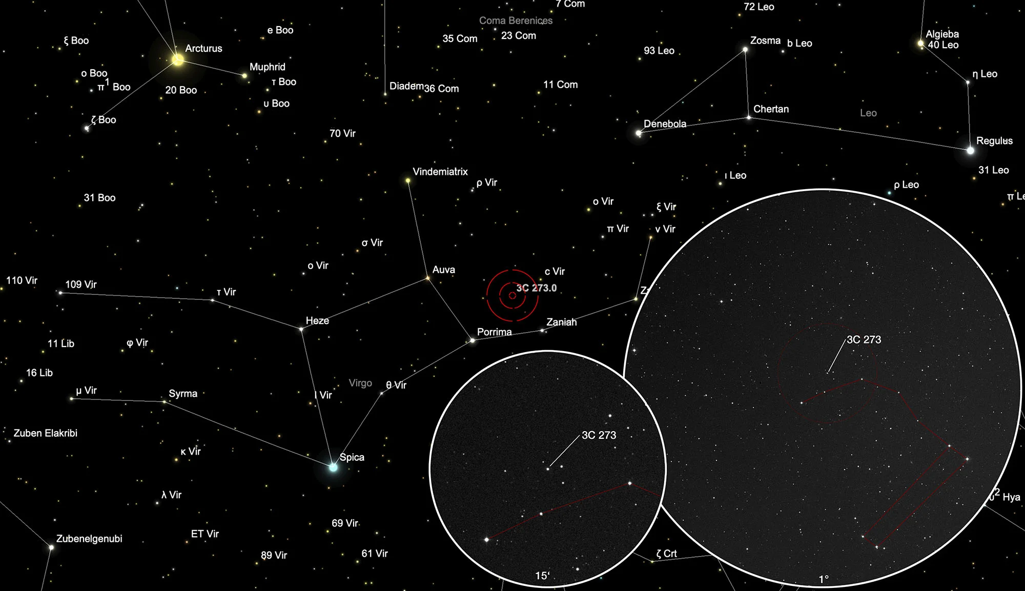 Finder Chart Quasar 3C 273