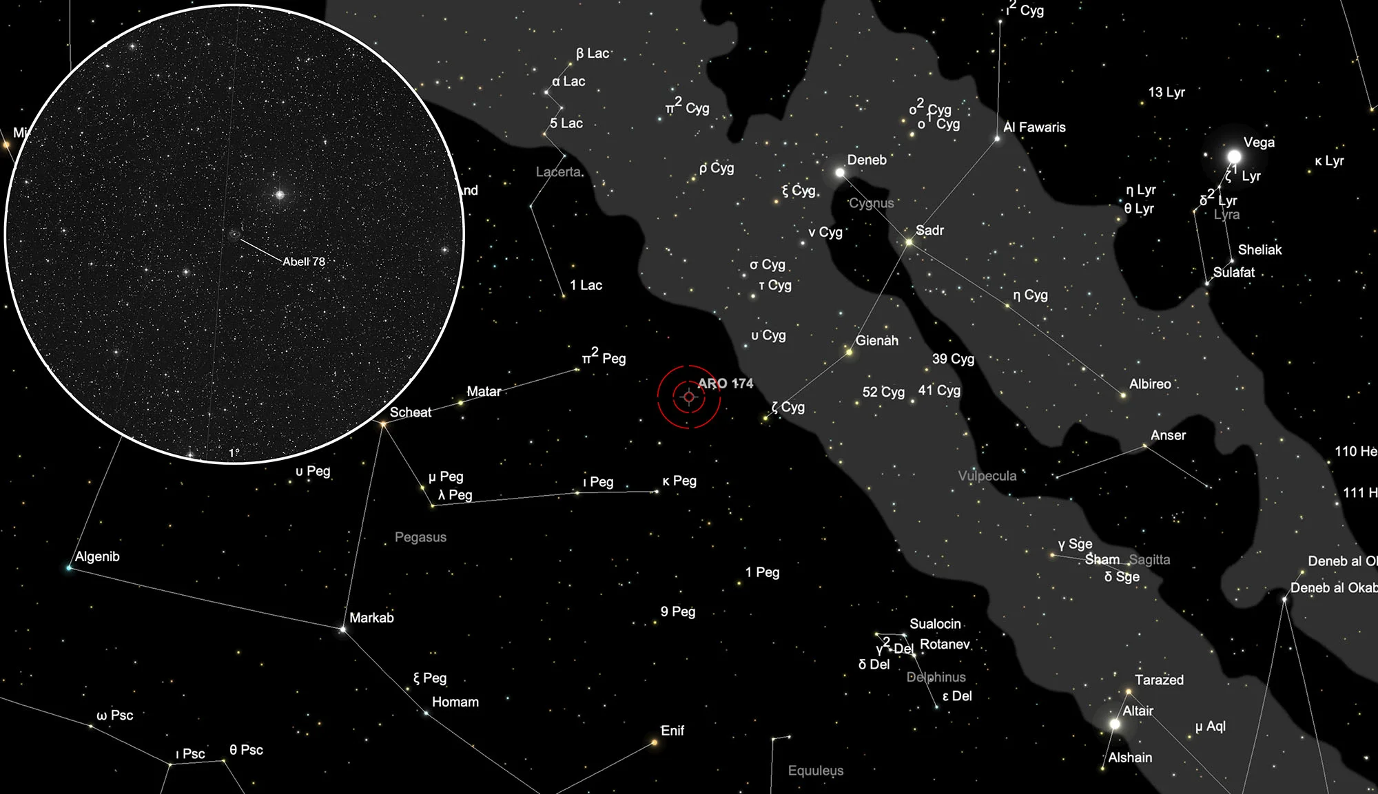 Auffindkarte Planetarischer Nebel Abell 78