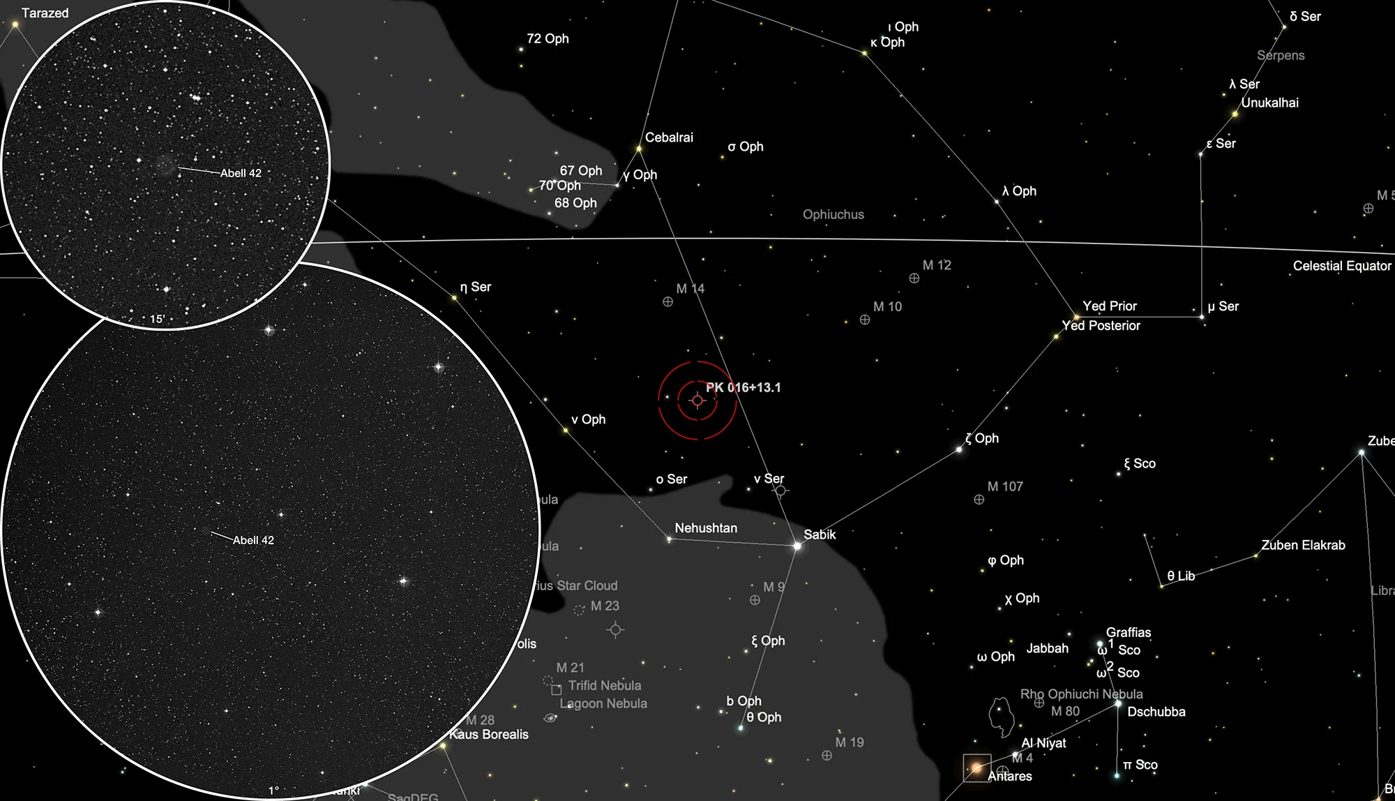Auffindkarte Planetarischer Nebel Abell 42