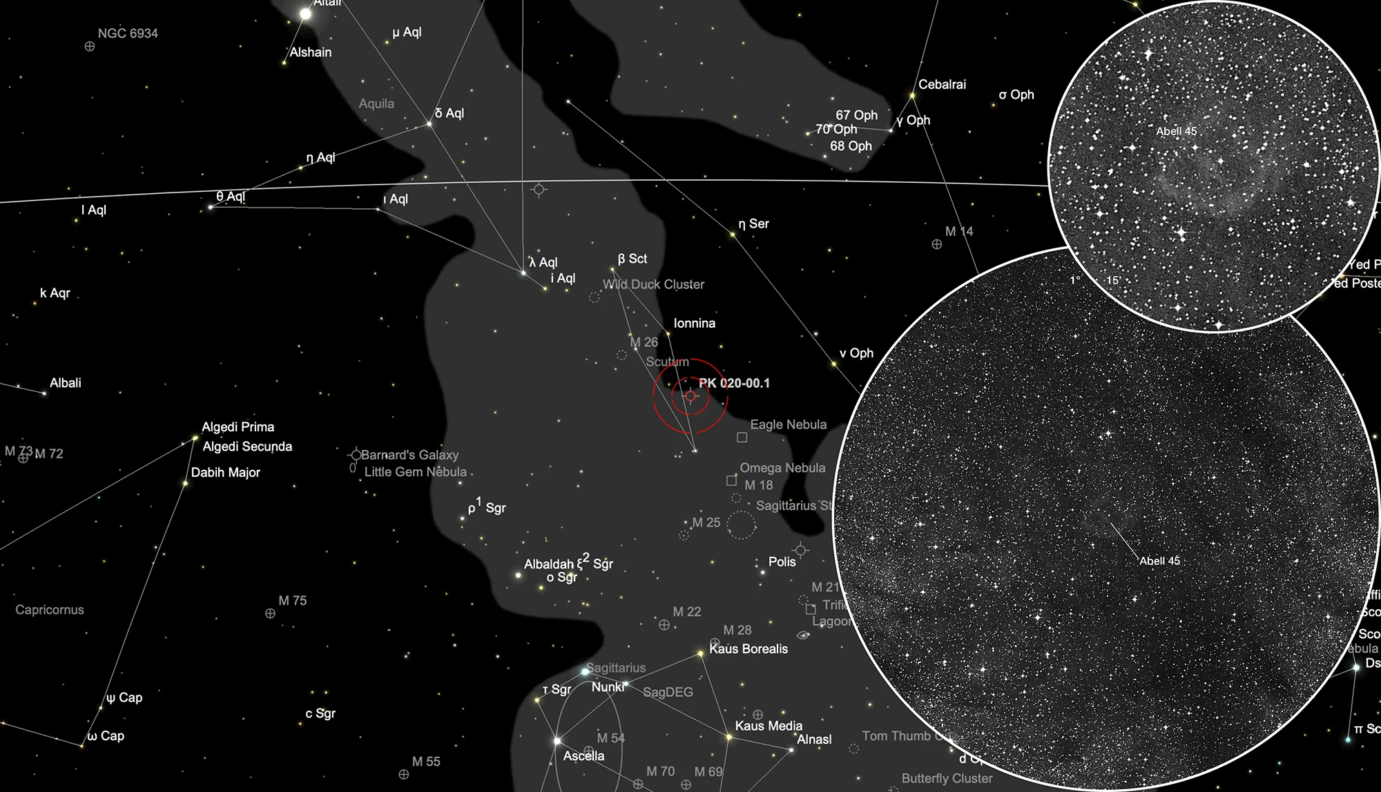 Finder Chart Planetary Nebula Abell 45