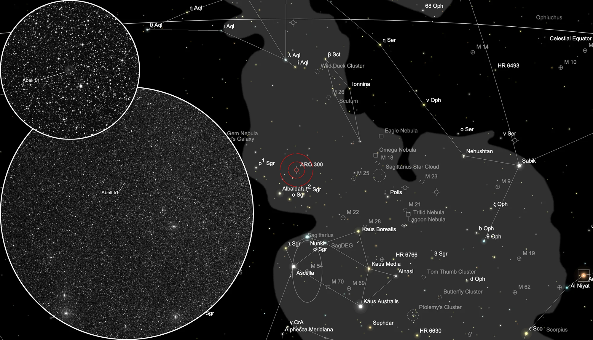 Auffindkarte Planetarischer Nebel Abell 51