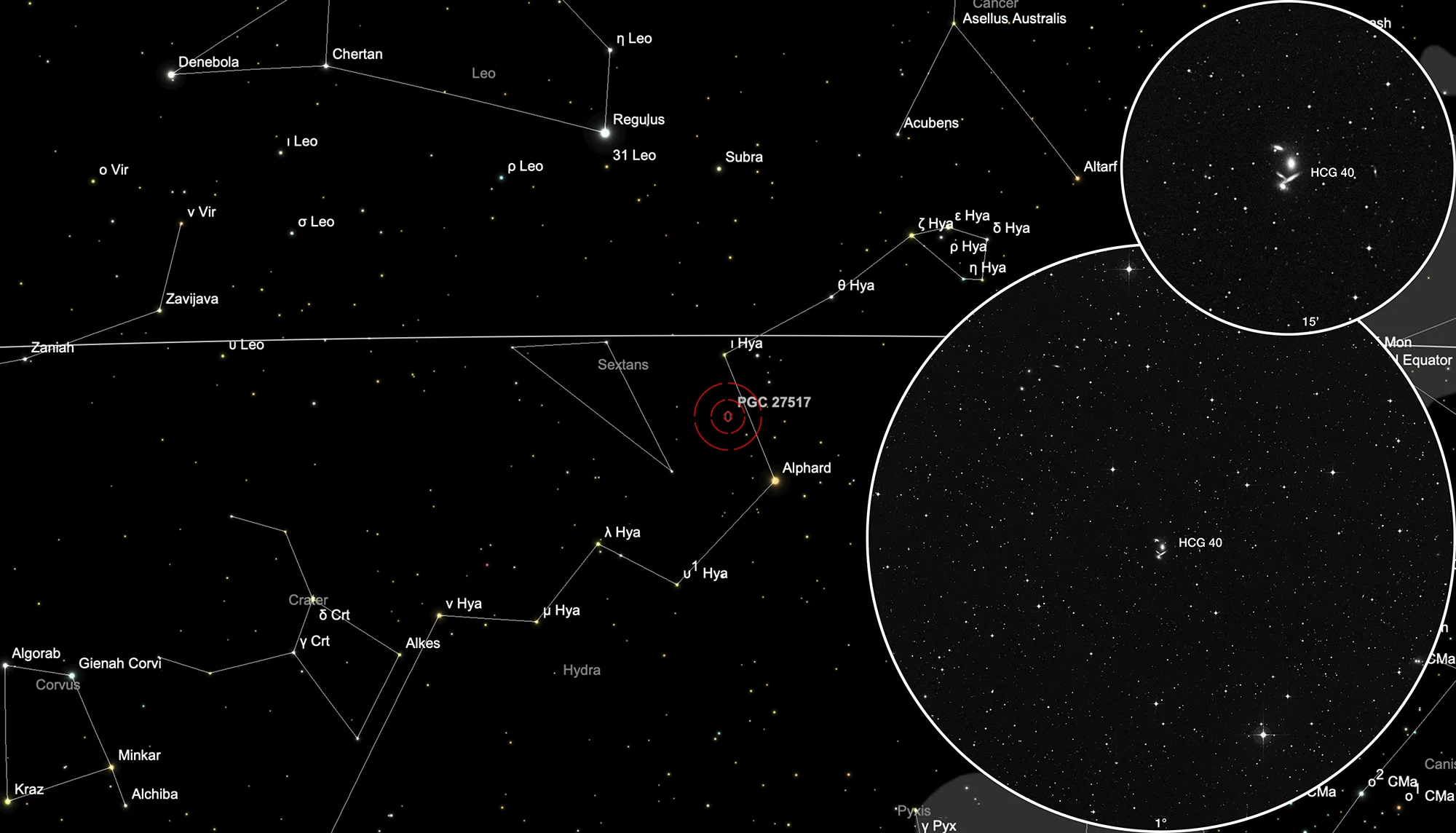 Finder Chart Group of Galaxies Hickson 40 (Arp 321)