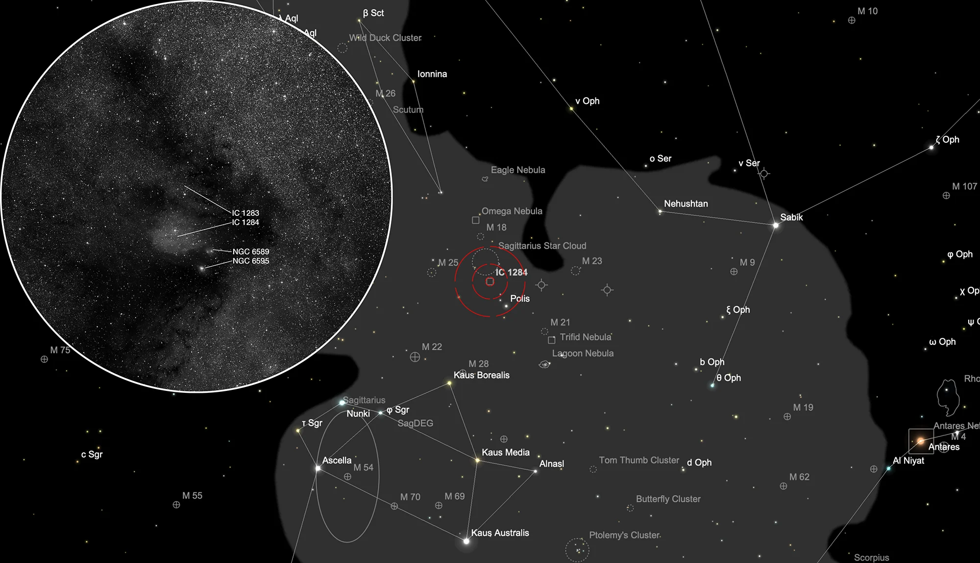 Finder Chart Galactic Nebula IC 1284