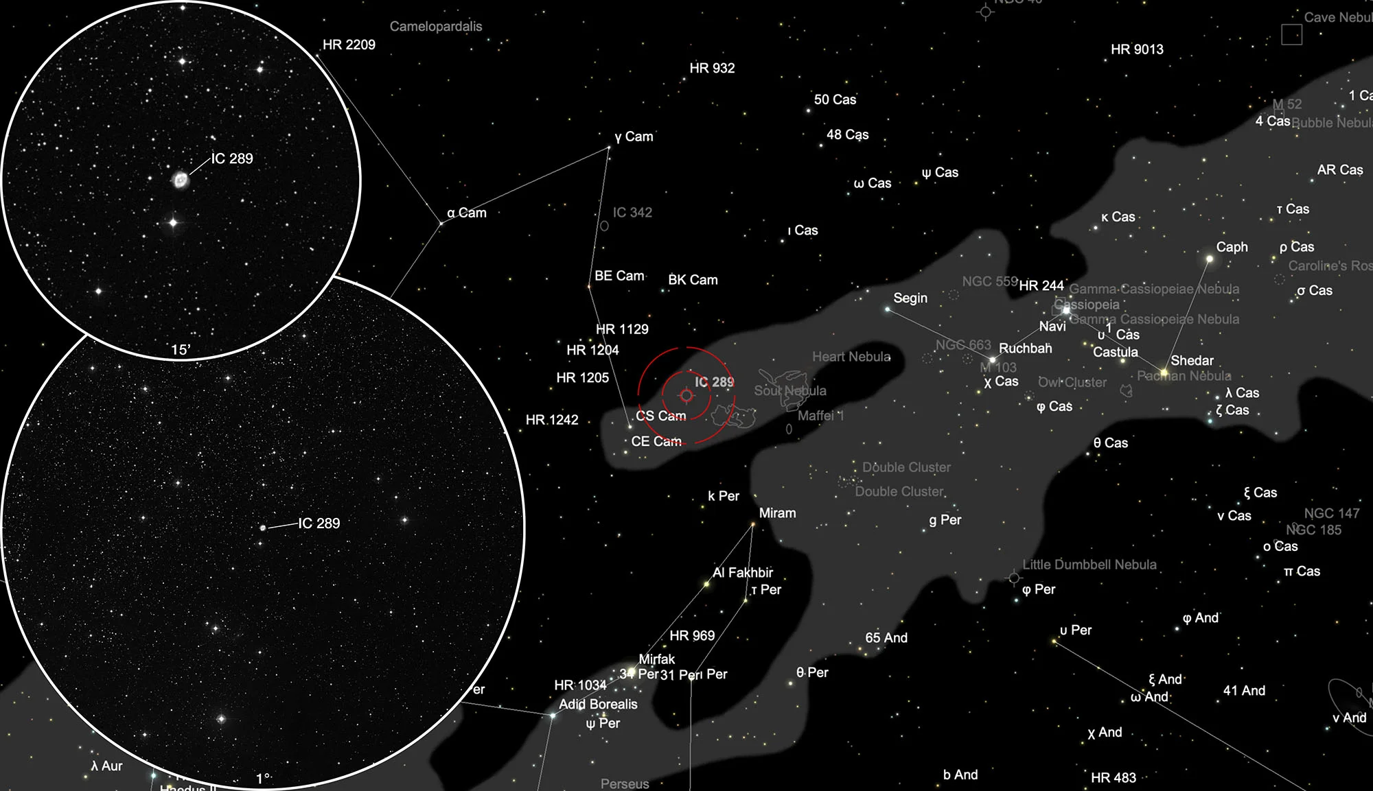 Finder Chart Planetary Nebula IC 289