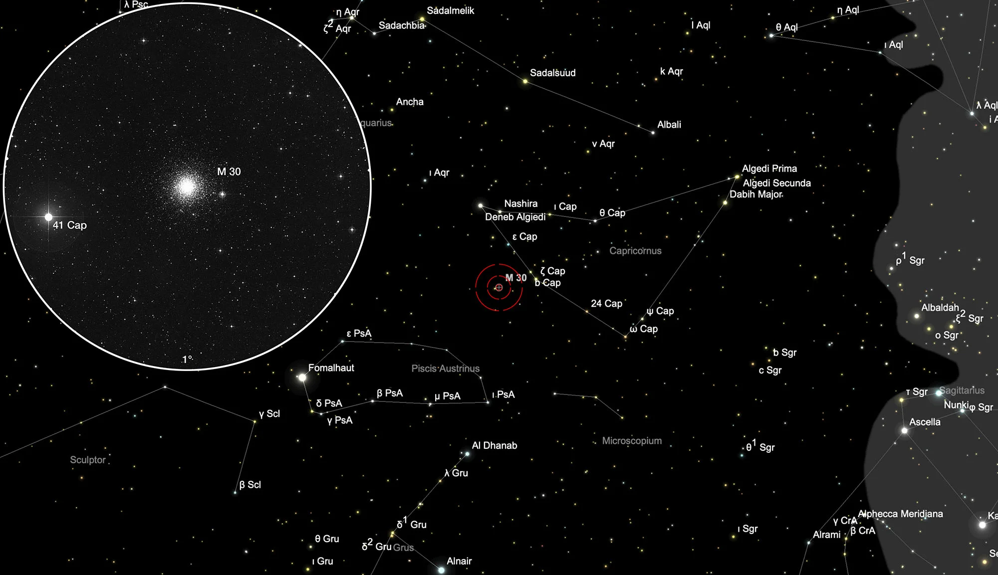 Finder Chart Globular Cluster Messier 30