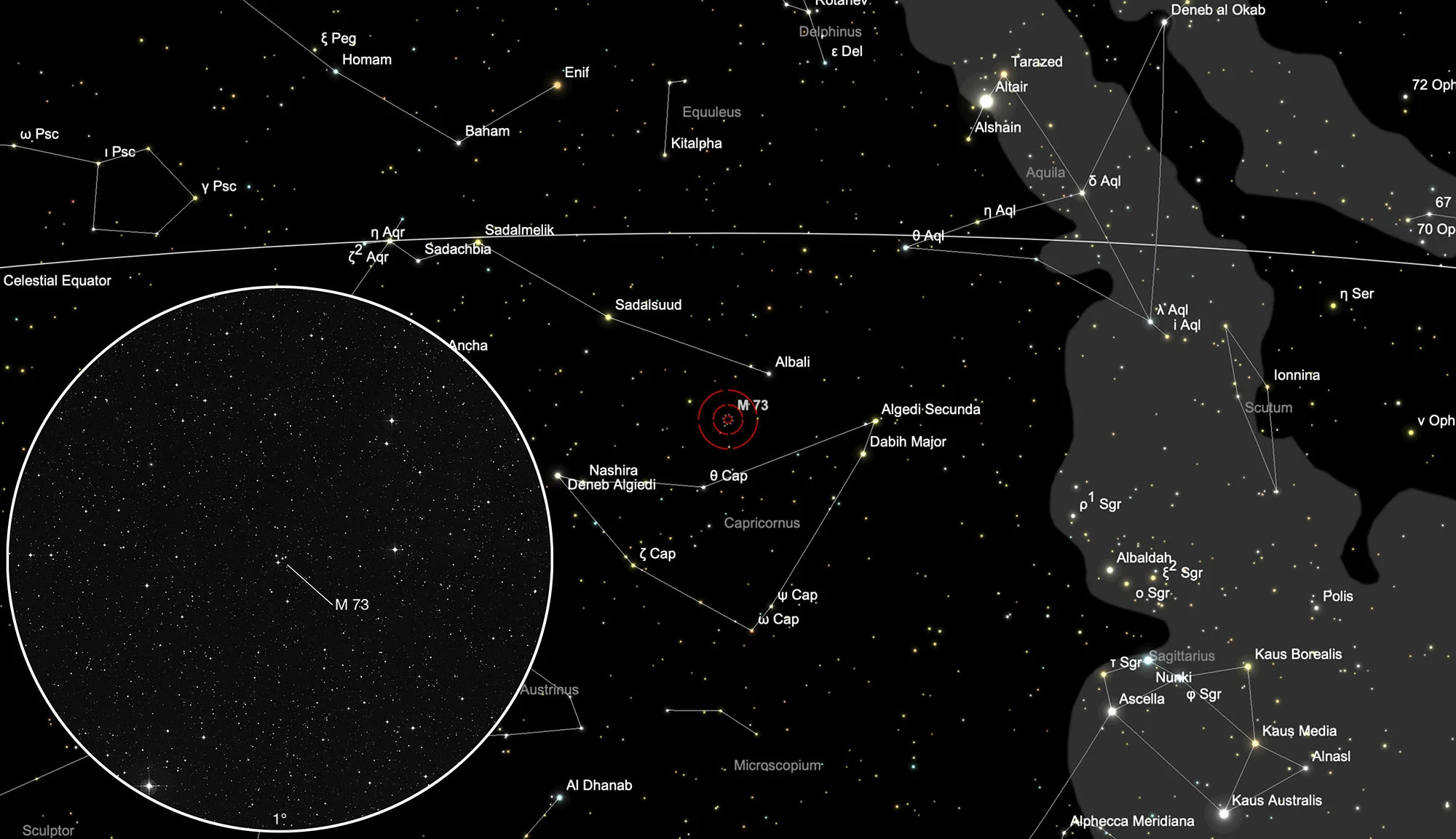 Finder Chart Asterism Messier 73