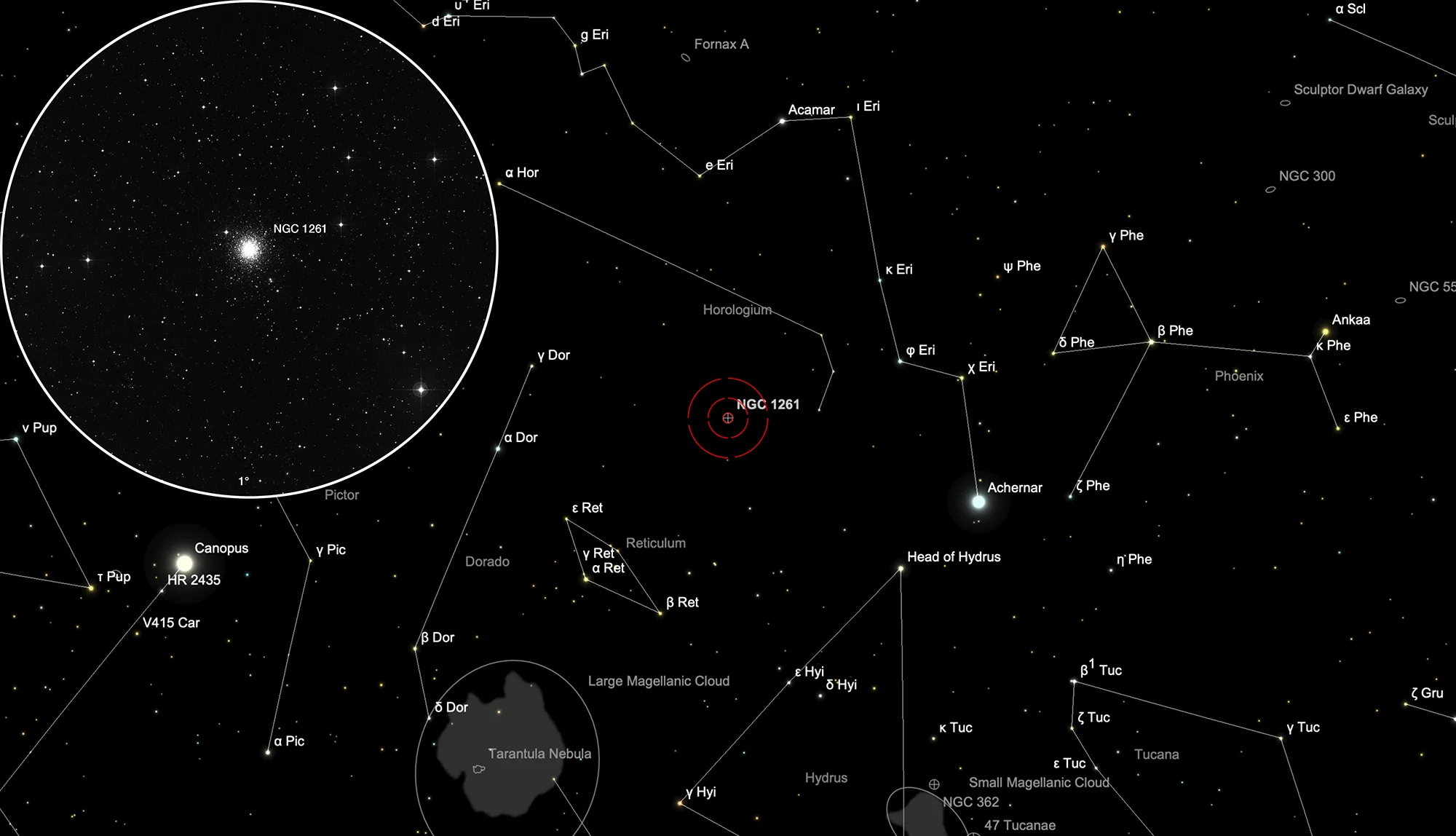 Finder Chart Globular Cluster NGC 1261