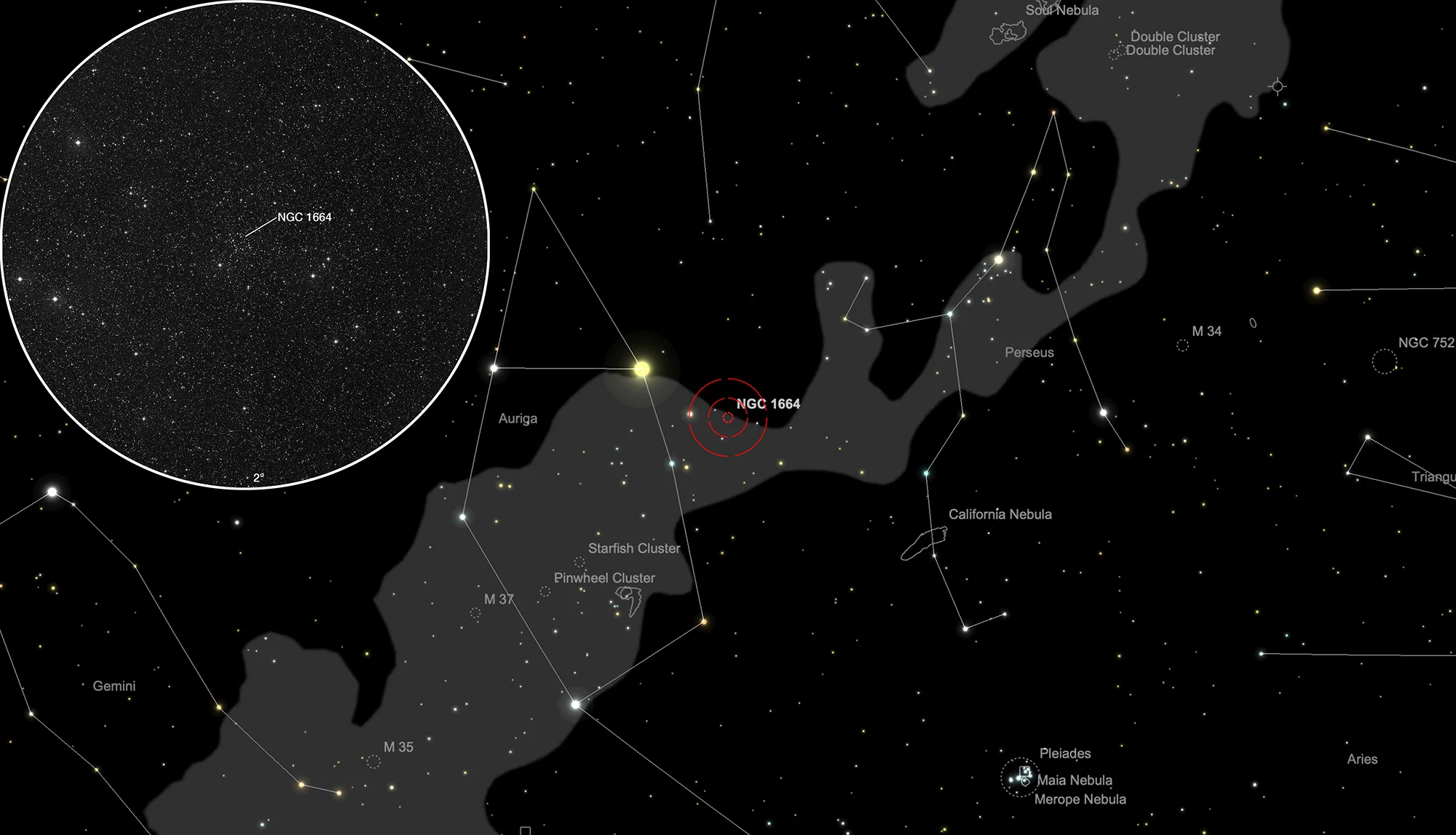 Finder Chart Open Cluster NGC 1664