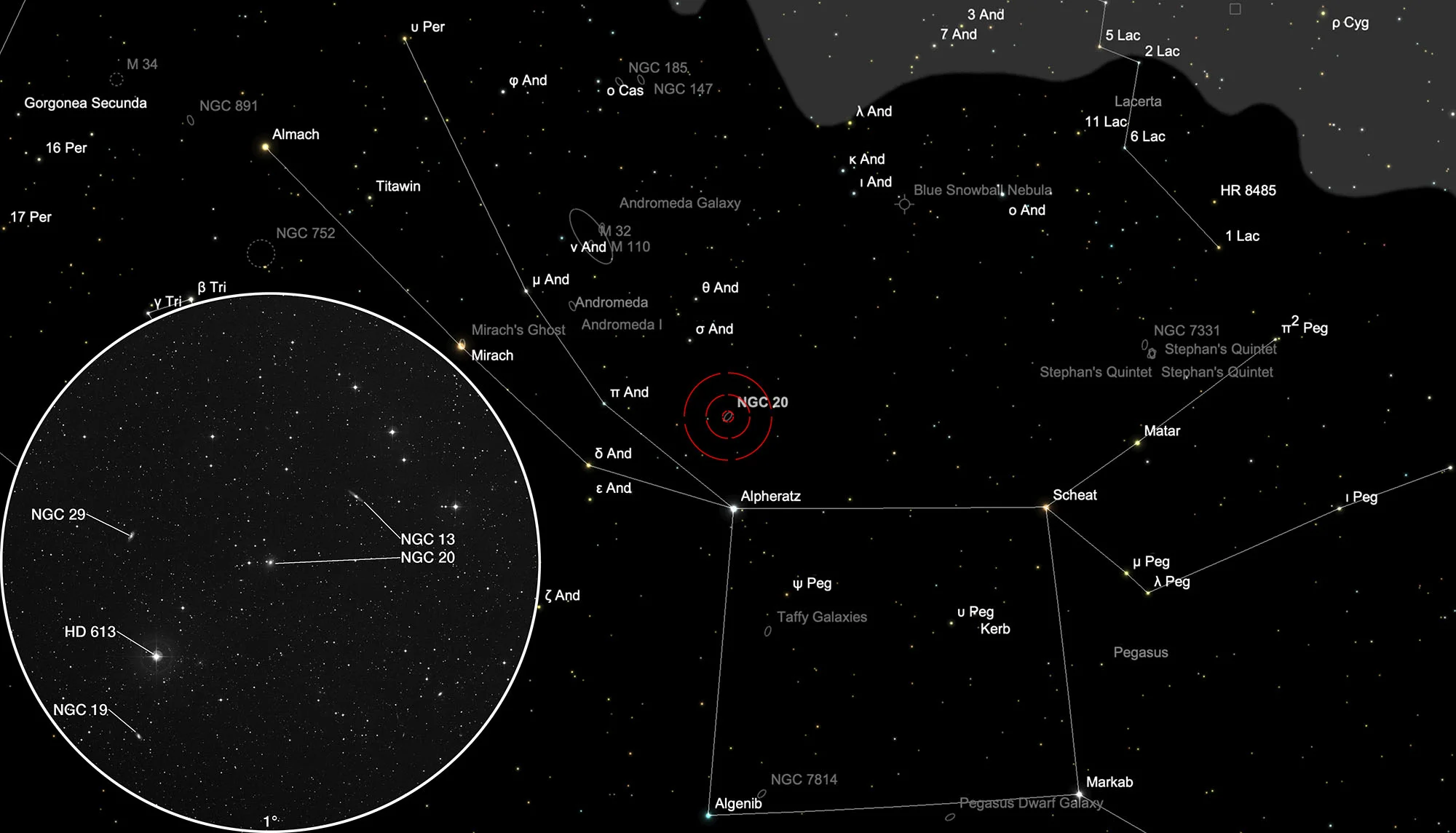 Finder Chart Galaxies NGC 13, NGC 19, NGC 20, NGC 29
