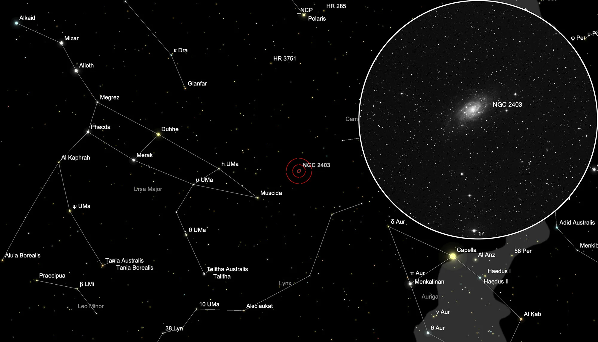 Finder Chart Galaxy NGC 2403
