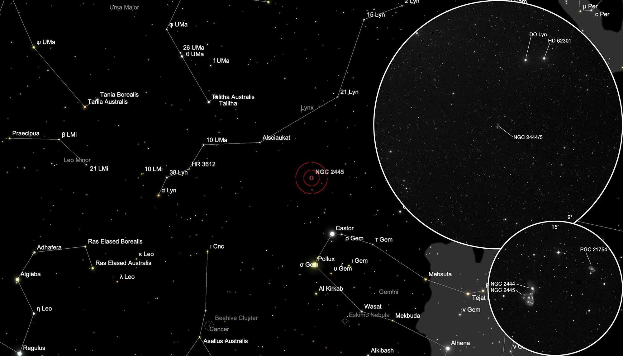 Finder Chart Pair of Galaxies NGC 2444/5