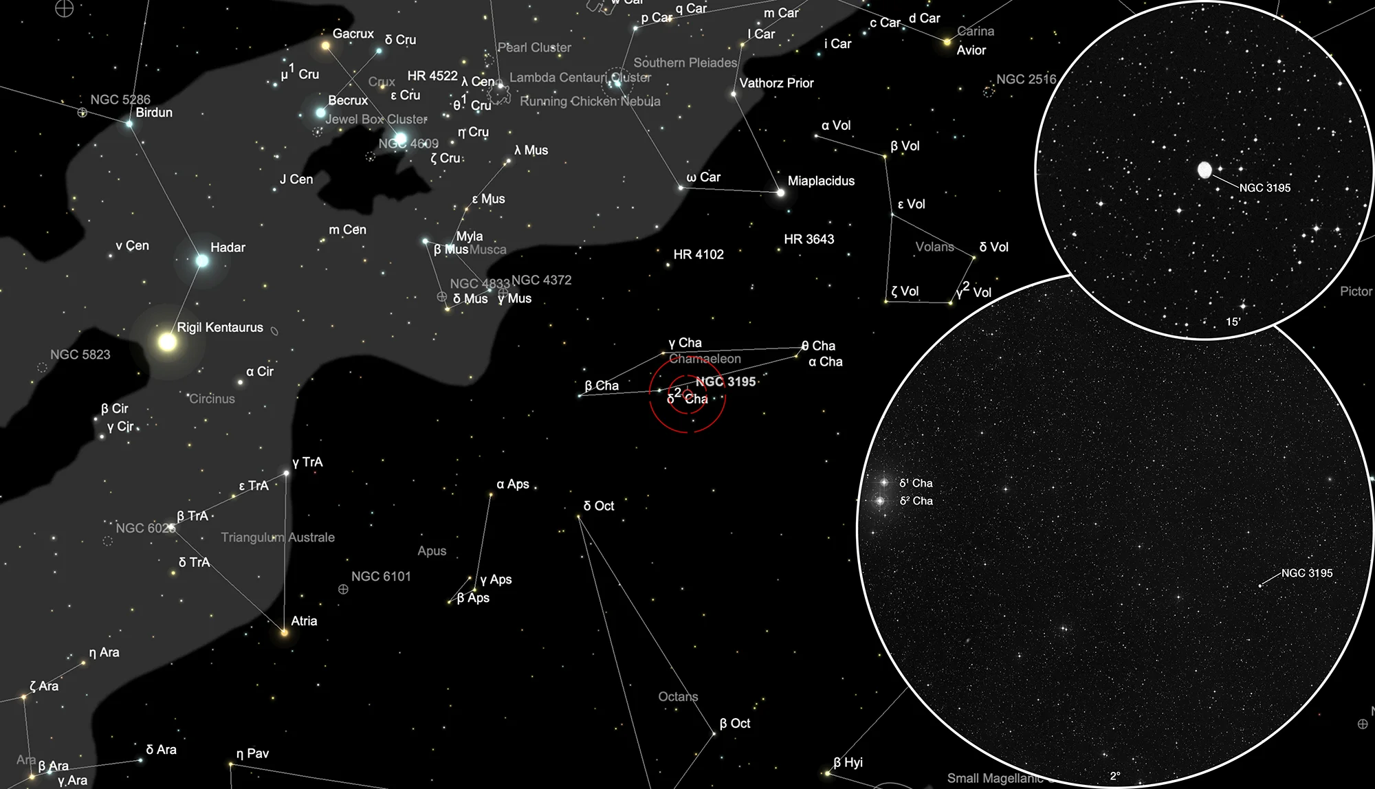 Finder Chart Planetary Nebula NGC 3195