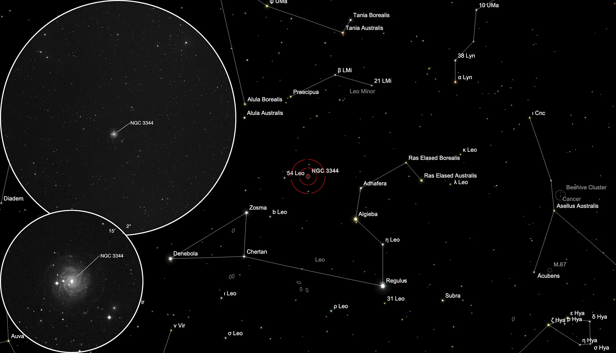 Auffindkarte Galaxie NGC 3344