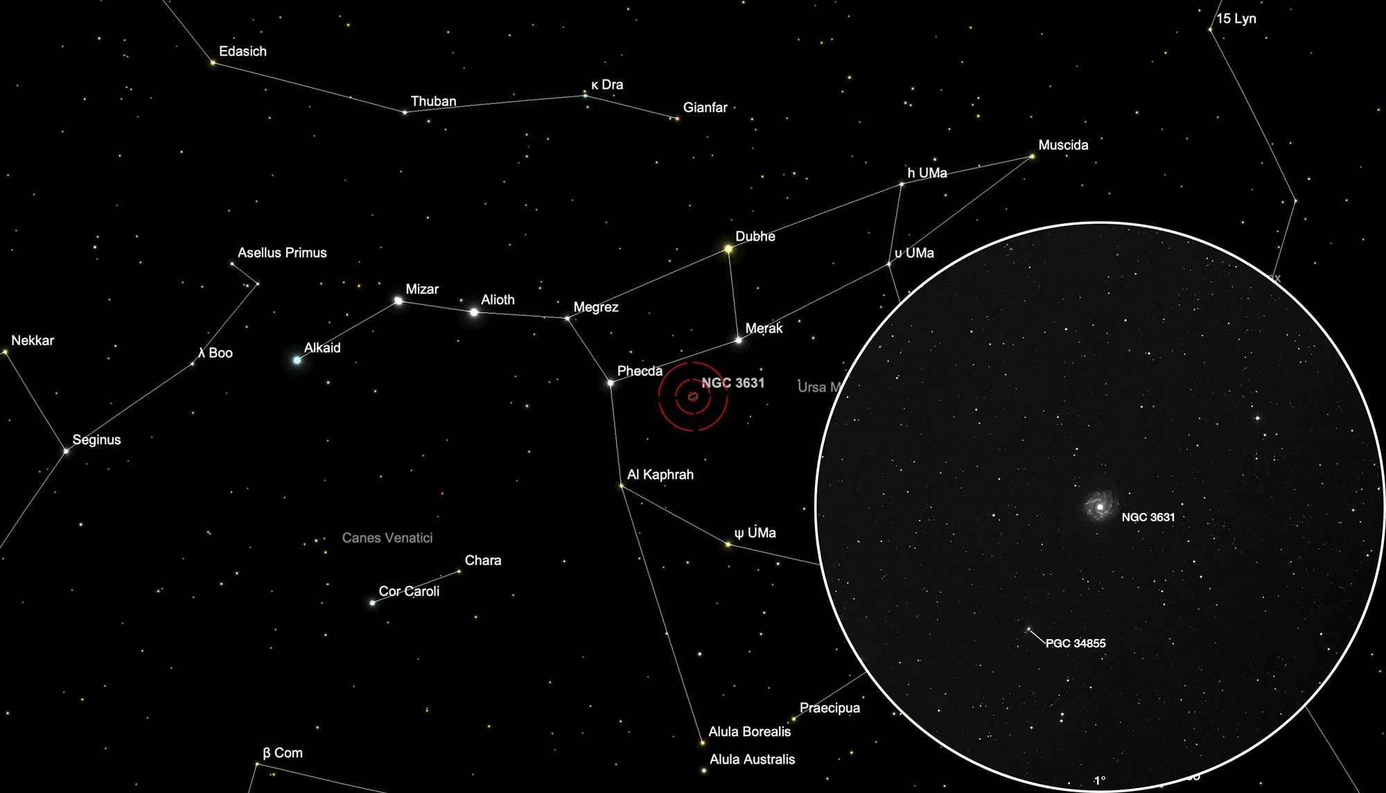 Finder Chart Galaxy NGC 3631 (Arp 27)