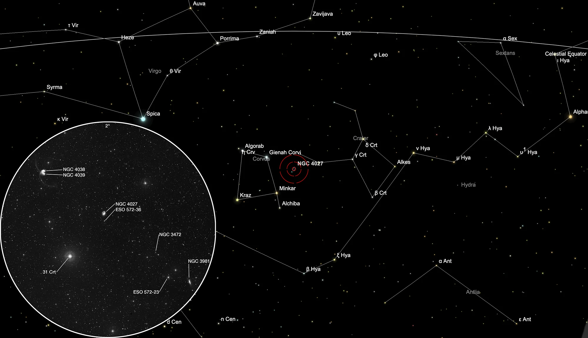 Finder Chart Galaxy NGC 4027 (Arp 22)