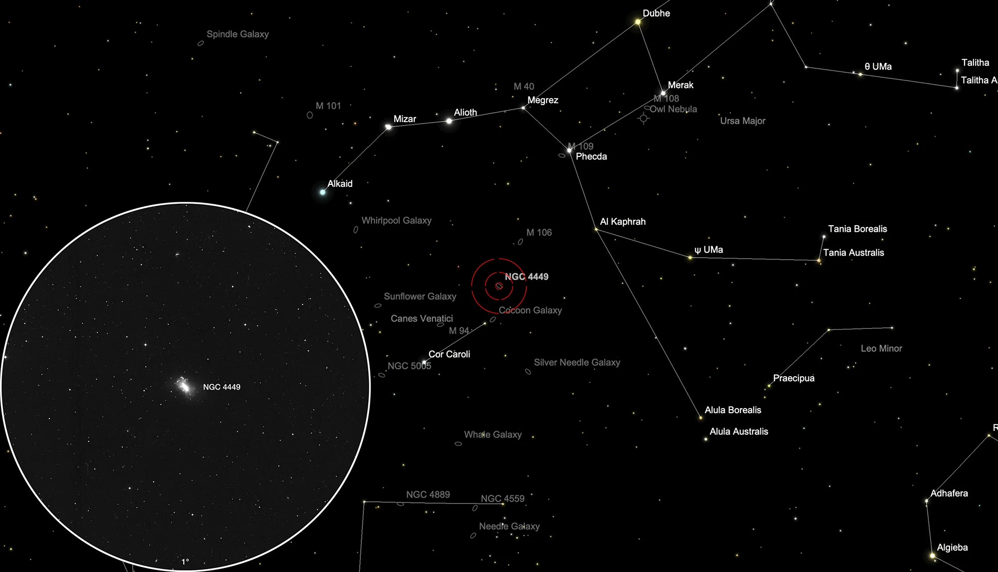 Auffindkarte Galaxie NGC 4449