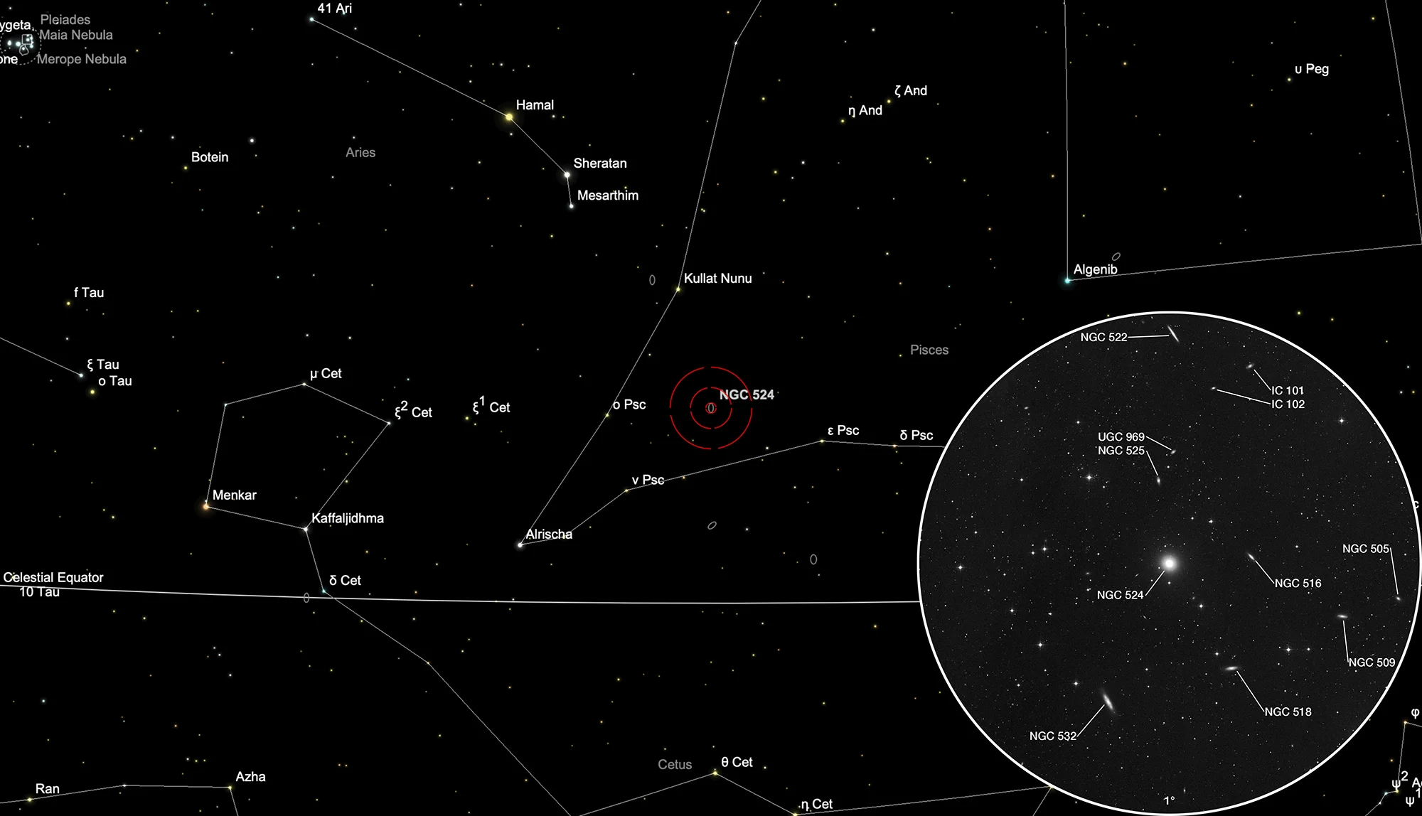 Finder Chart NGC 524 Galaxy Group