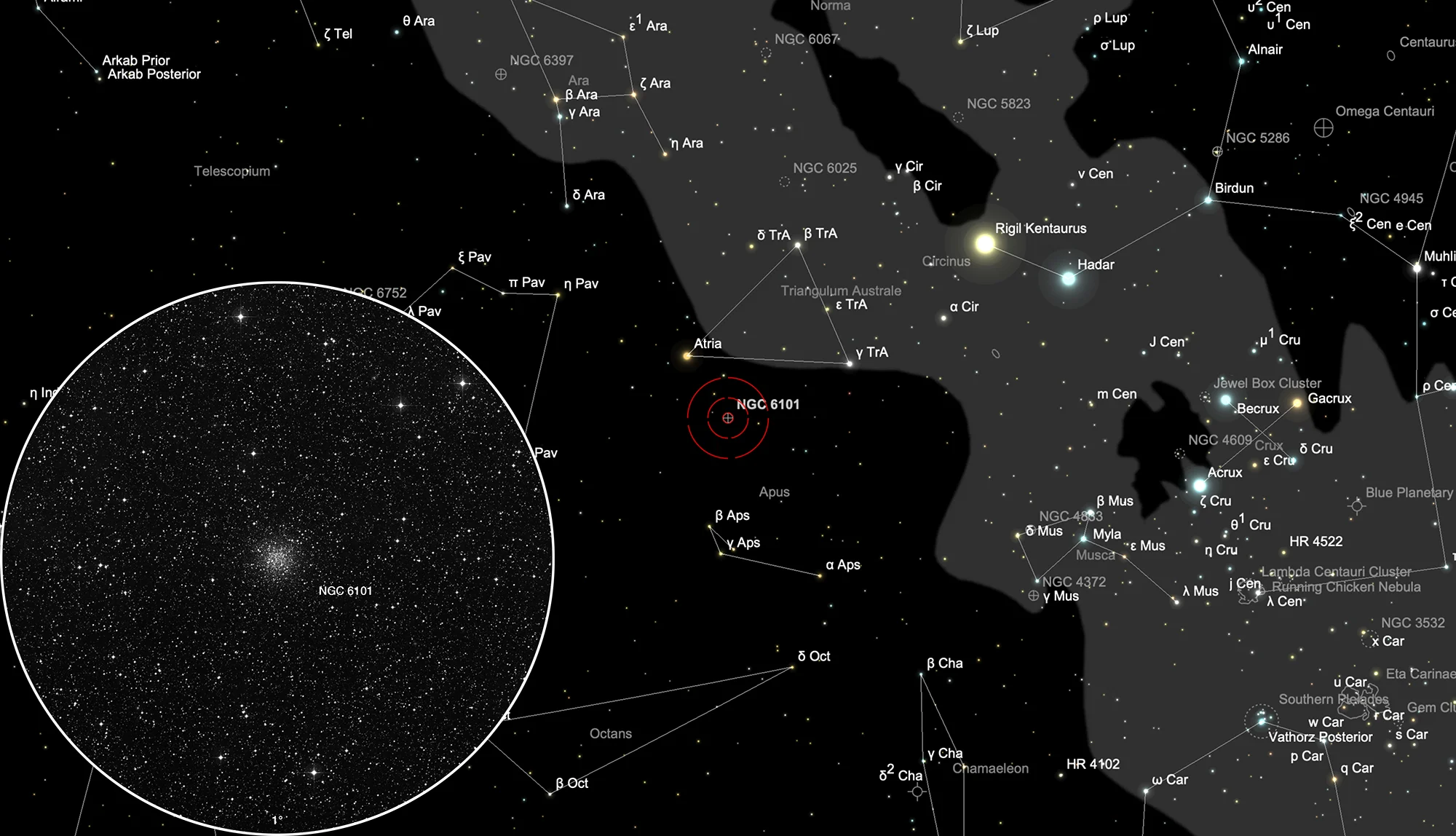Finder Chart Globular Cluster NGC 6101