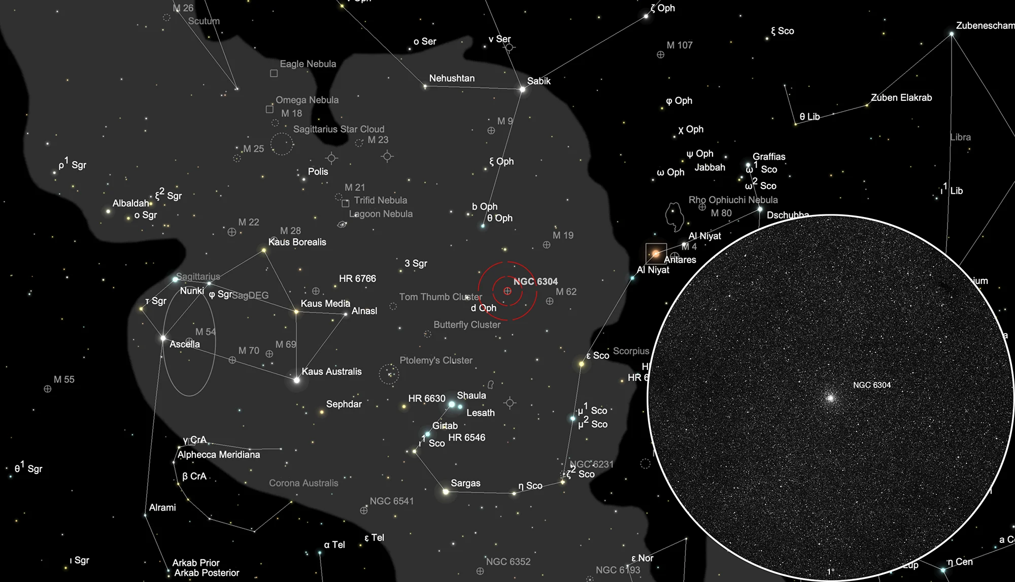 Finder Chart Globular Cluster NGC 6304