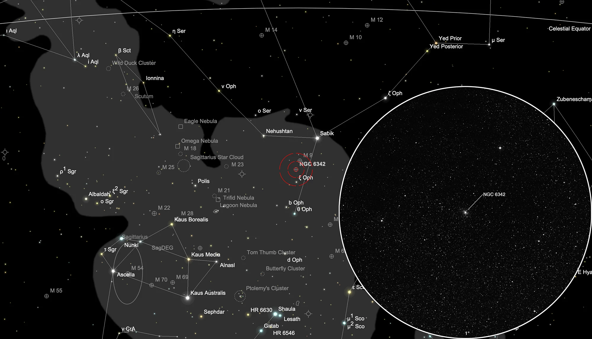 Finder Chart Globular Cluster NGC 6342