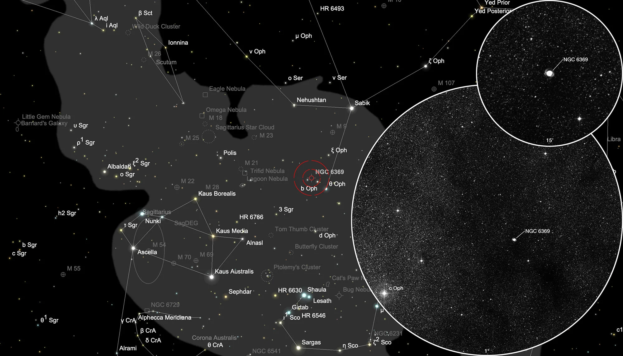 Finder Chart Little Ghost Nebula (NGC 6369)