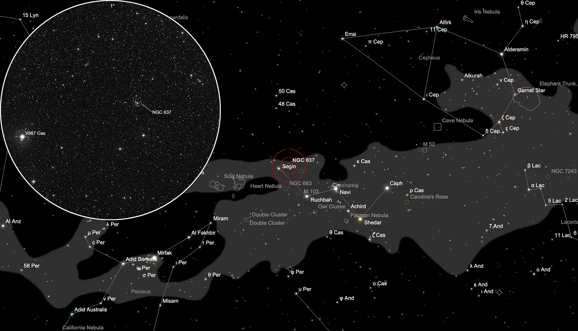 Finder Chart Open Cluster NGC 637