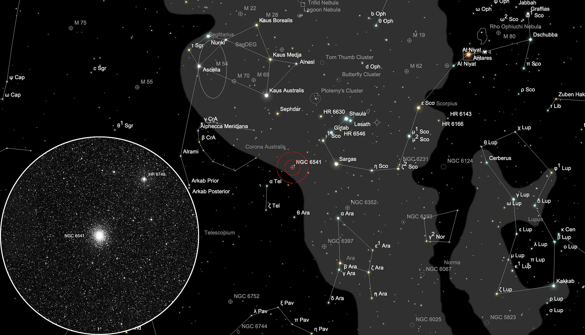 Finder Chart Globular Cluster NGC 6541