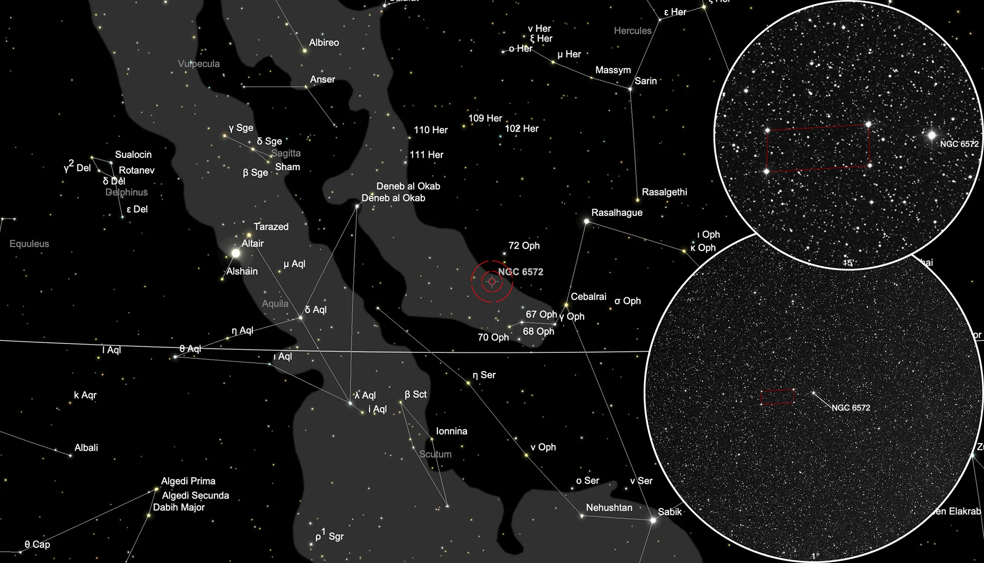 Finder Chart Blue Racquetball (NGC 6572)