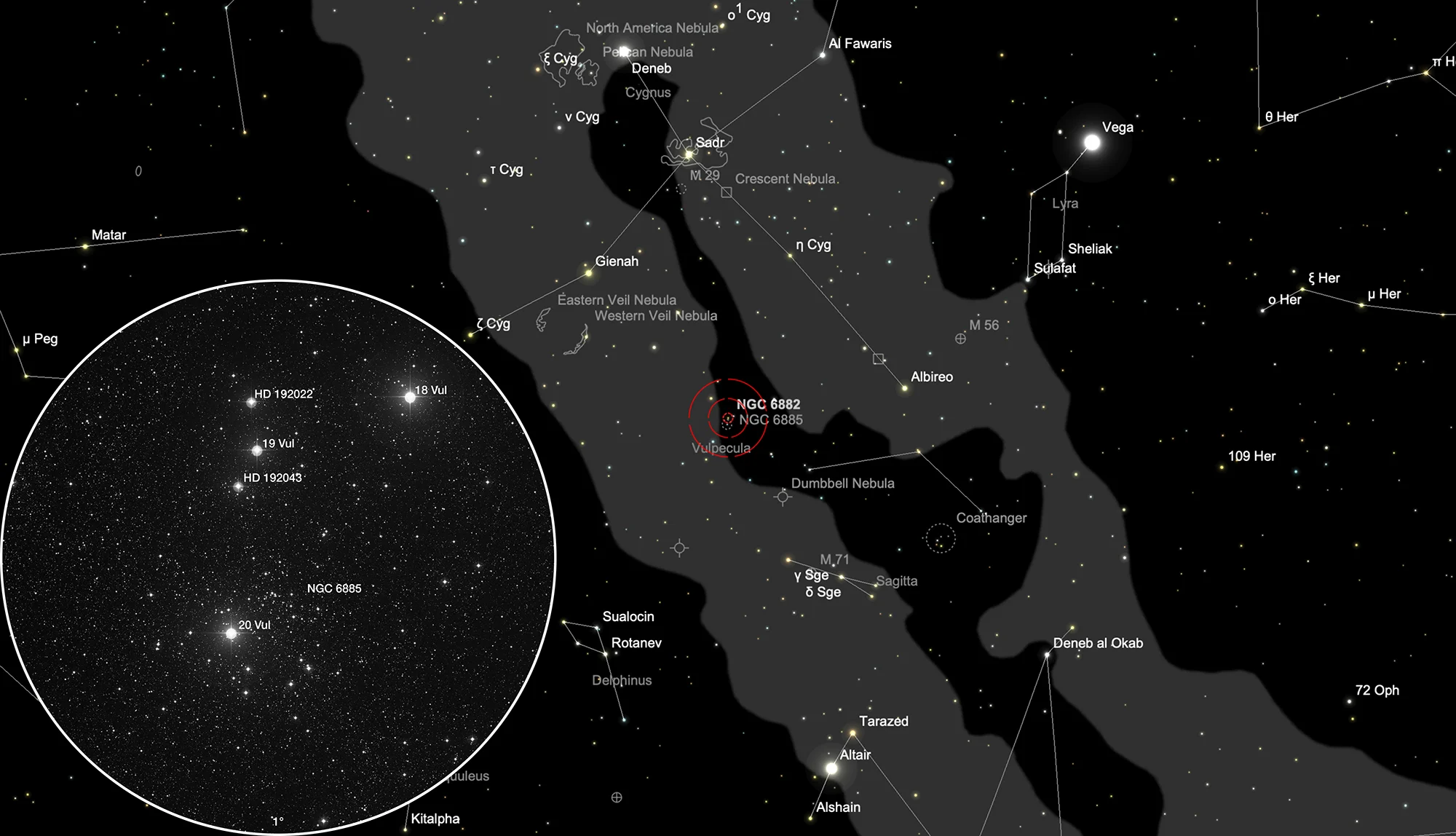 Finder Chart Open Cluster NGC 6885