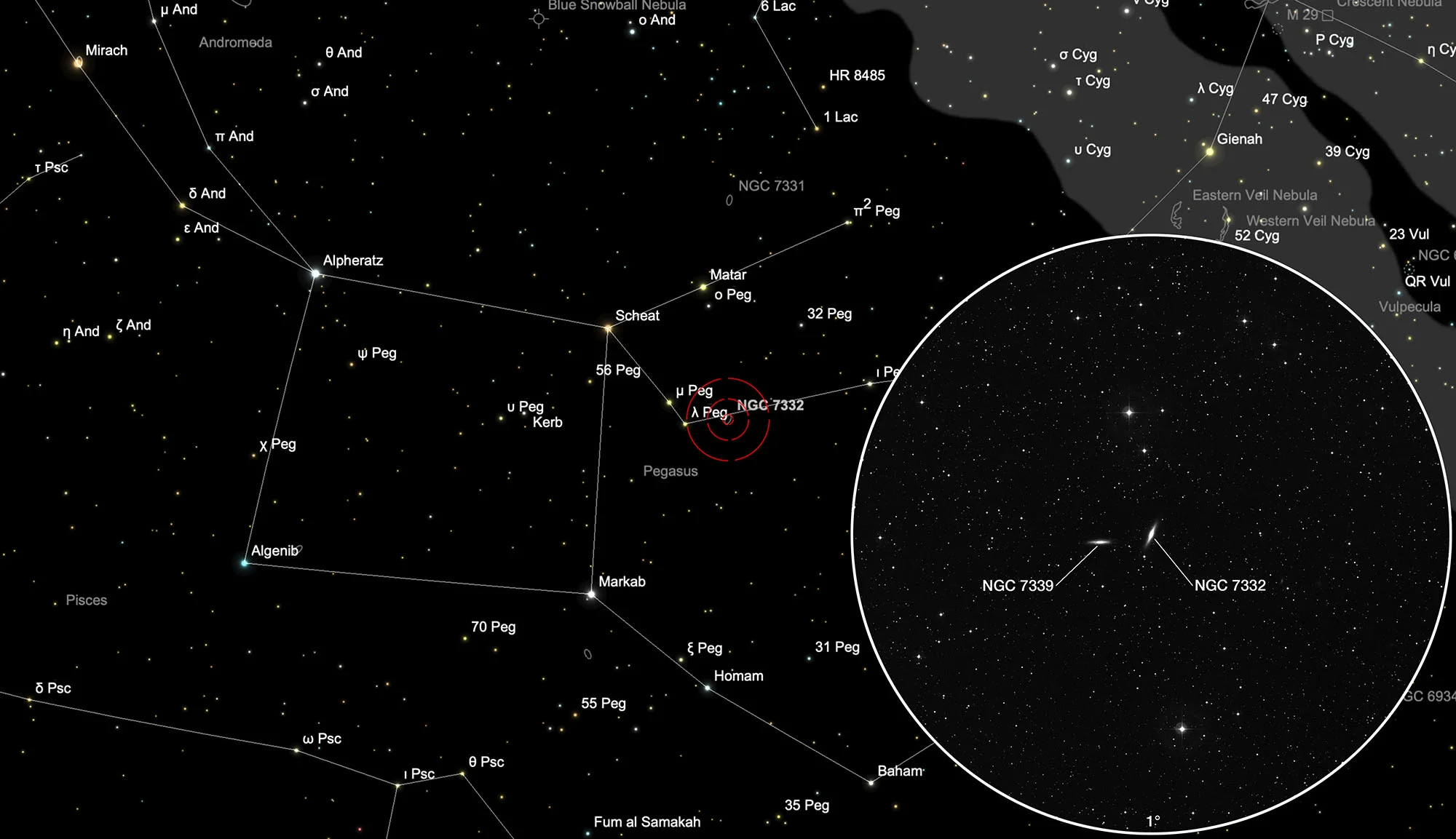Finder Chart Galaxies NGC 7332 & NGC 7339
