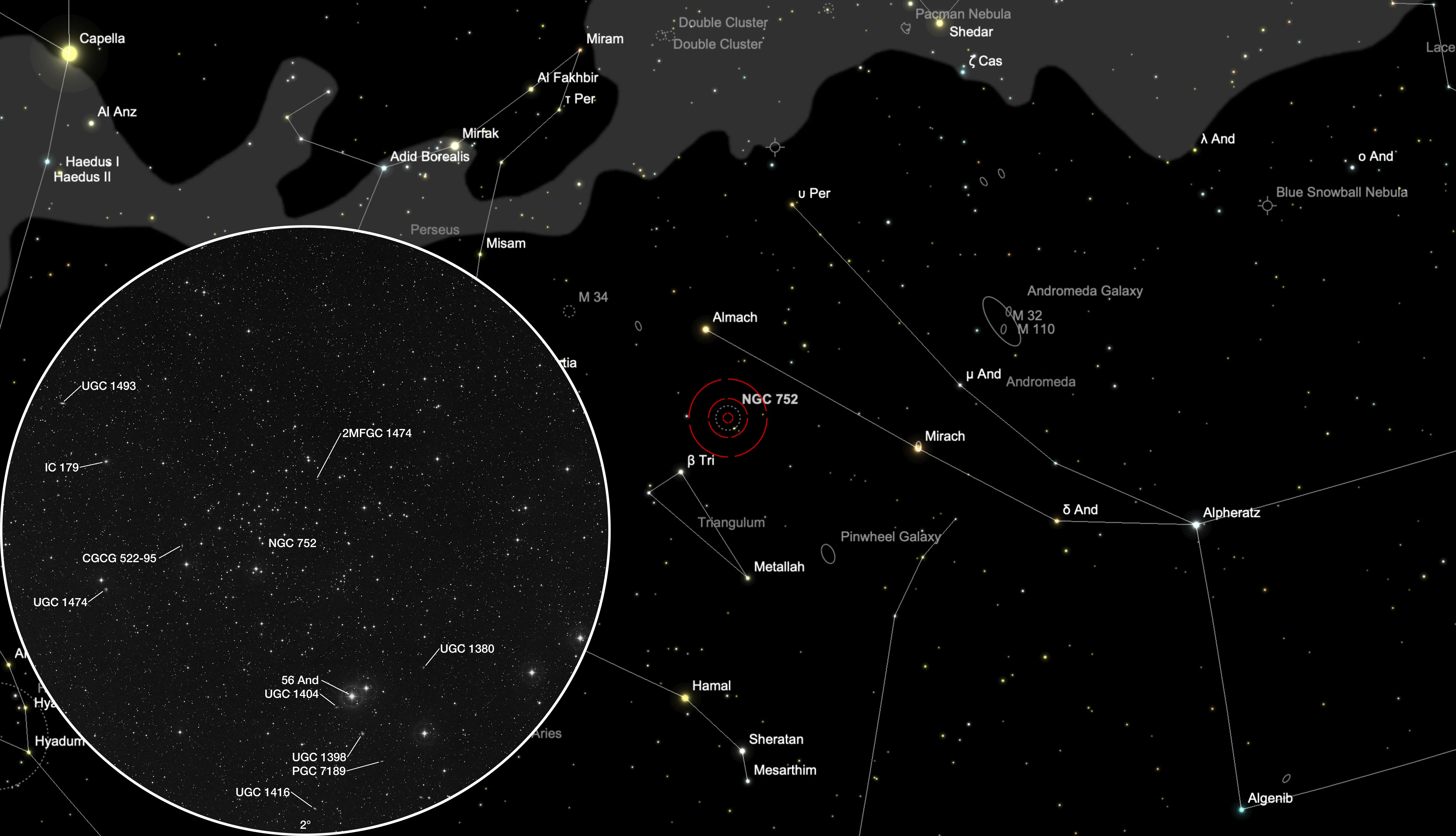 Finder Chart Open Cluster NGC 752