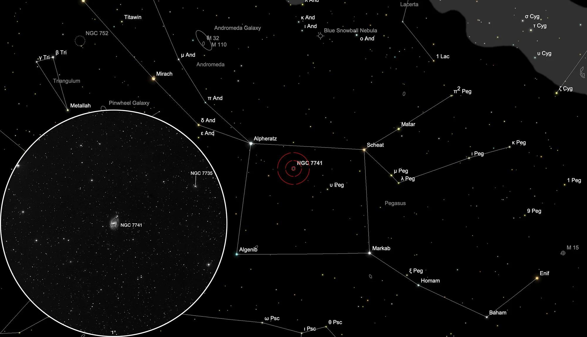 Auffindkarte Galaxie NGC 7741