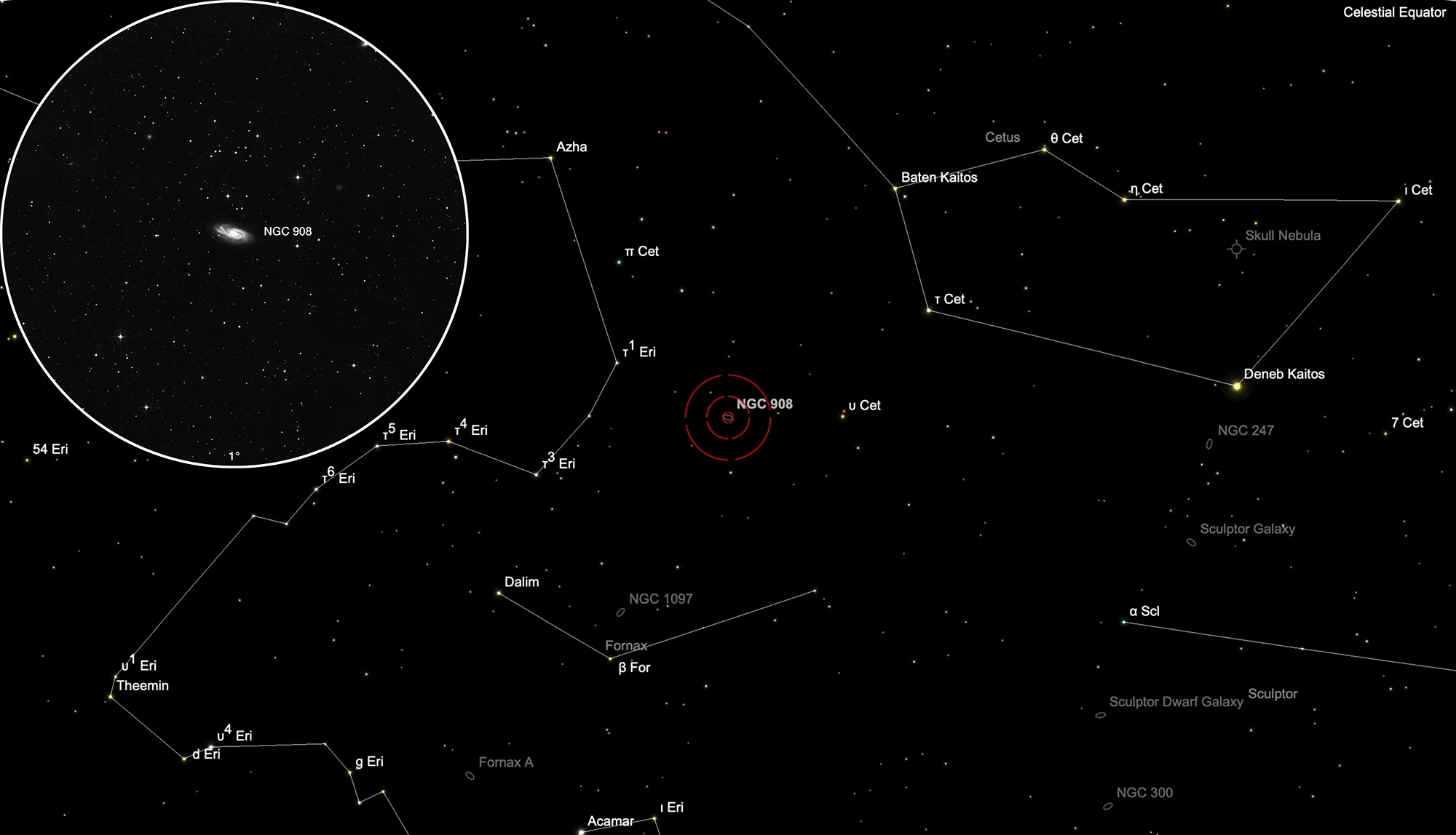 Finder Chart Galaxy NGC 908