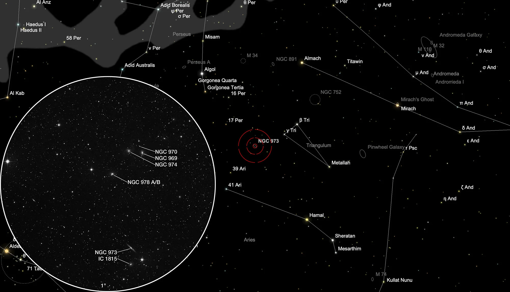 Finder Chart NGC 973 Galaxy Group