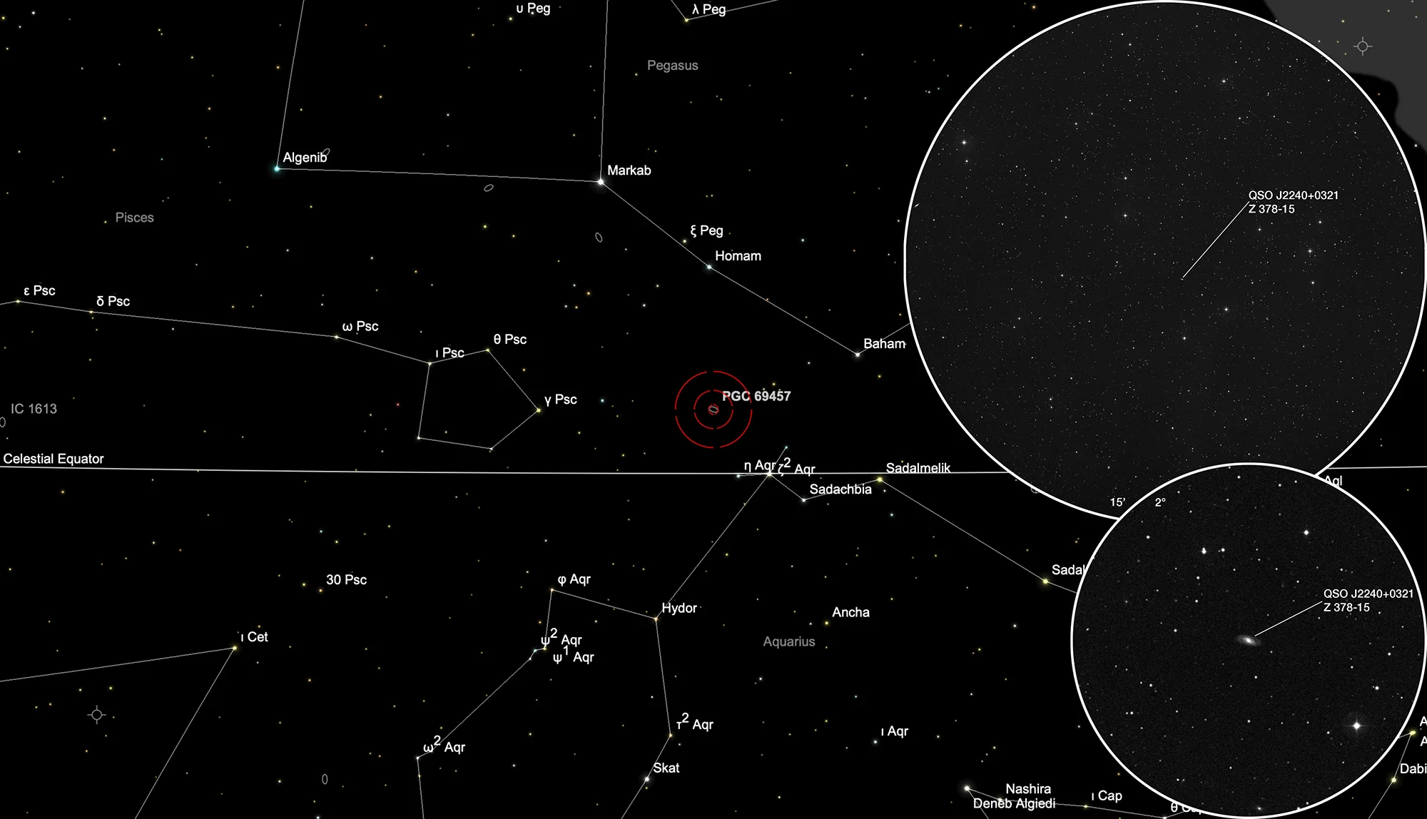 Finder Chart Einstein Cross (QSO J2240+0321)