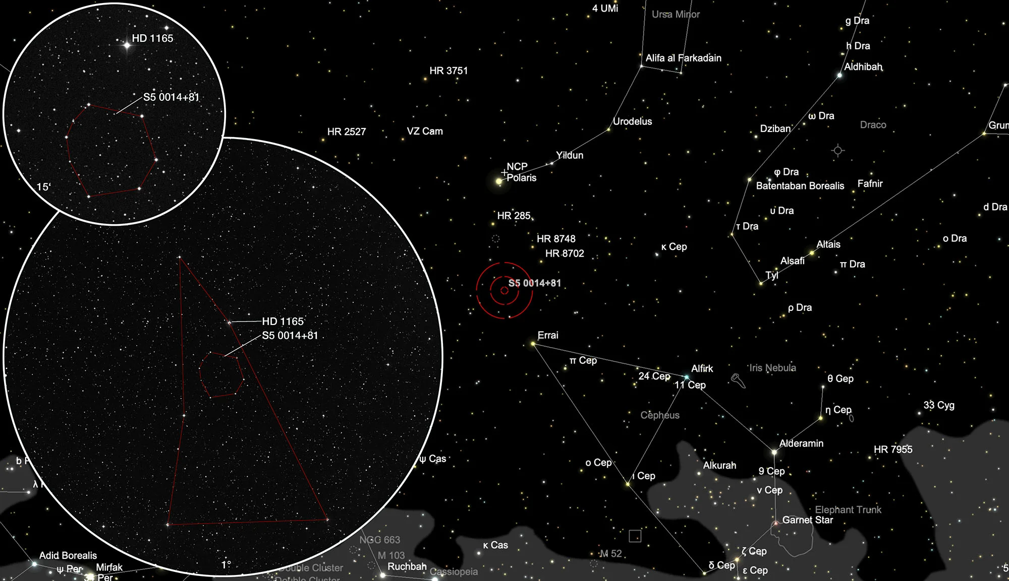 Finder Chart Quasar S5 0014+81