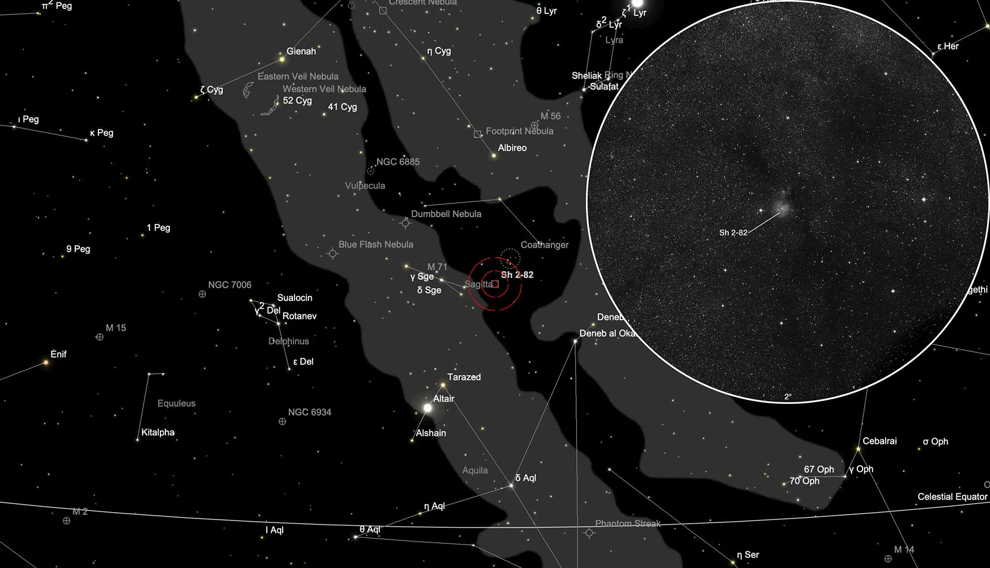 Finder Chart Galactic Nebula Sh 2-82